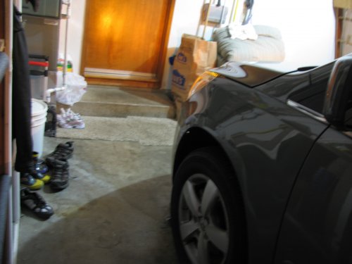 Not great but you can see the amber of the LED turn signal as I'm standing by the rear edge of the door, about 1' away.
