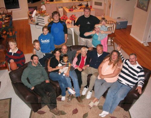 The whole gang!
Back row (left to right): Roger, Haven, Hava, Norman, Eli', Annie, and Morgan
On Couch (left to right): Alex, Maria holding Ronin, Karl, Magaw, Gransax, Kerby, and Steve
