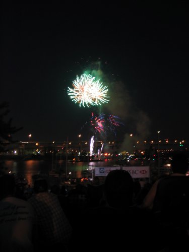 Eh, just some fireworks over the river.
