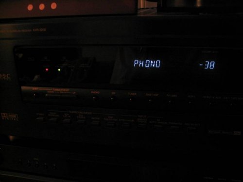 Select PHONO on the A/V receiver and...
