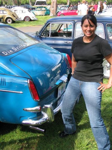 Clowning around behind Adam's Fasty.
