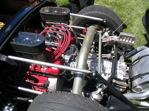 The Spyder's twin-plug, six-cylinder Porsche engine.
