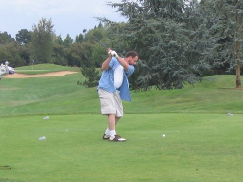 Da Man takin' a swing!
