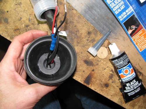 Viewing inside after applying the RTV.
