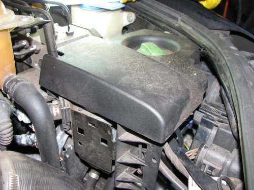 The decorative cover fits nicely over the unit, hiding it from view.

