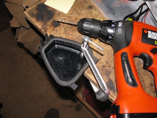 Drill a small pilot hole first then...
