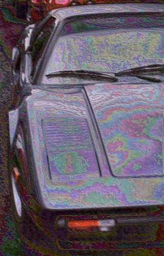 Ferrari 308.  Attempt to make a bad picture somewhat presentable.
