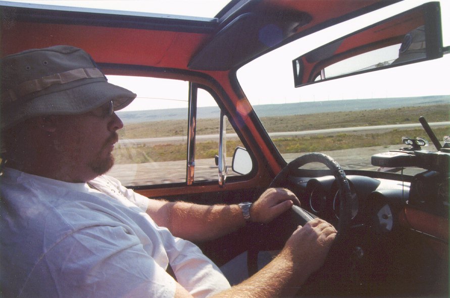 Brian taking a turn at the wheel.